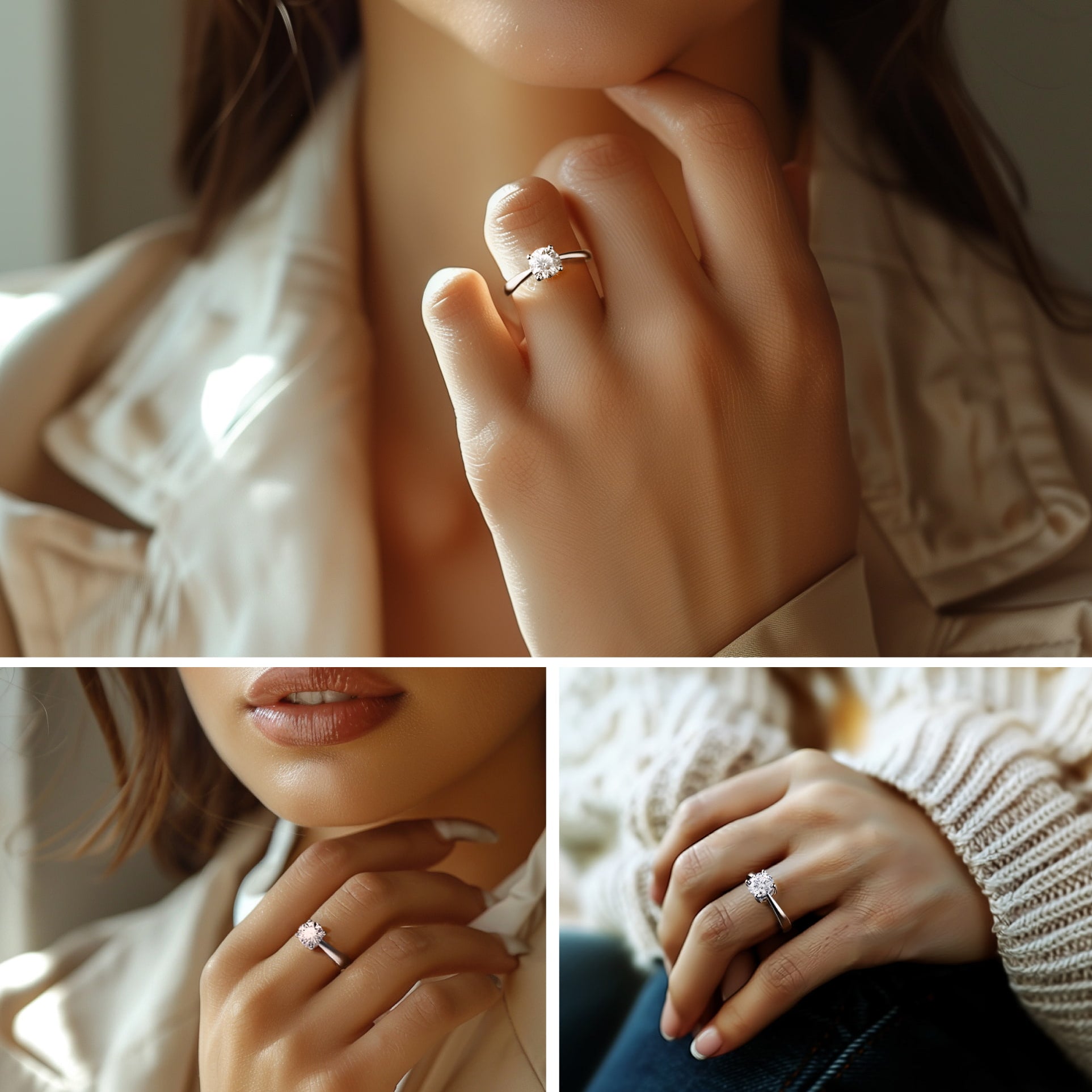 Polished Moissanite Shining Star Ring - Elegant and Radiant Jewelry for Women