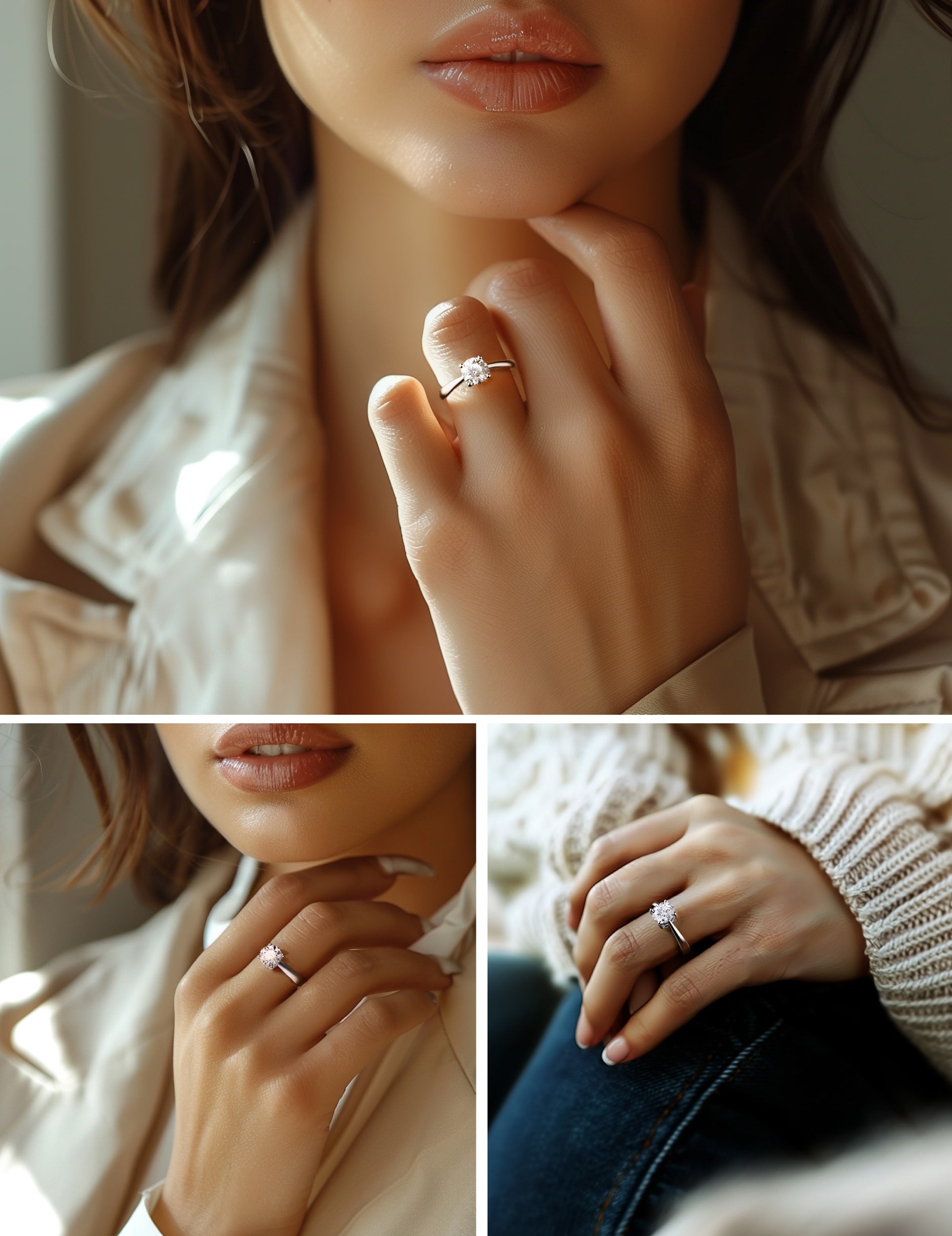 Polished Moissanite Shining Star Ring - Elegant and Radiant Jewelry for Women