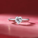 Heart-Shaped Moissanite Engagement Ring - Classic Design with Radiant Shine