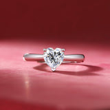 Heart-Shaped Moissanite Engagement Ring - Classic Design with Radiant Shine