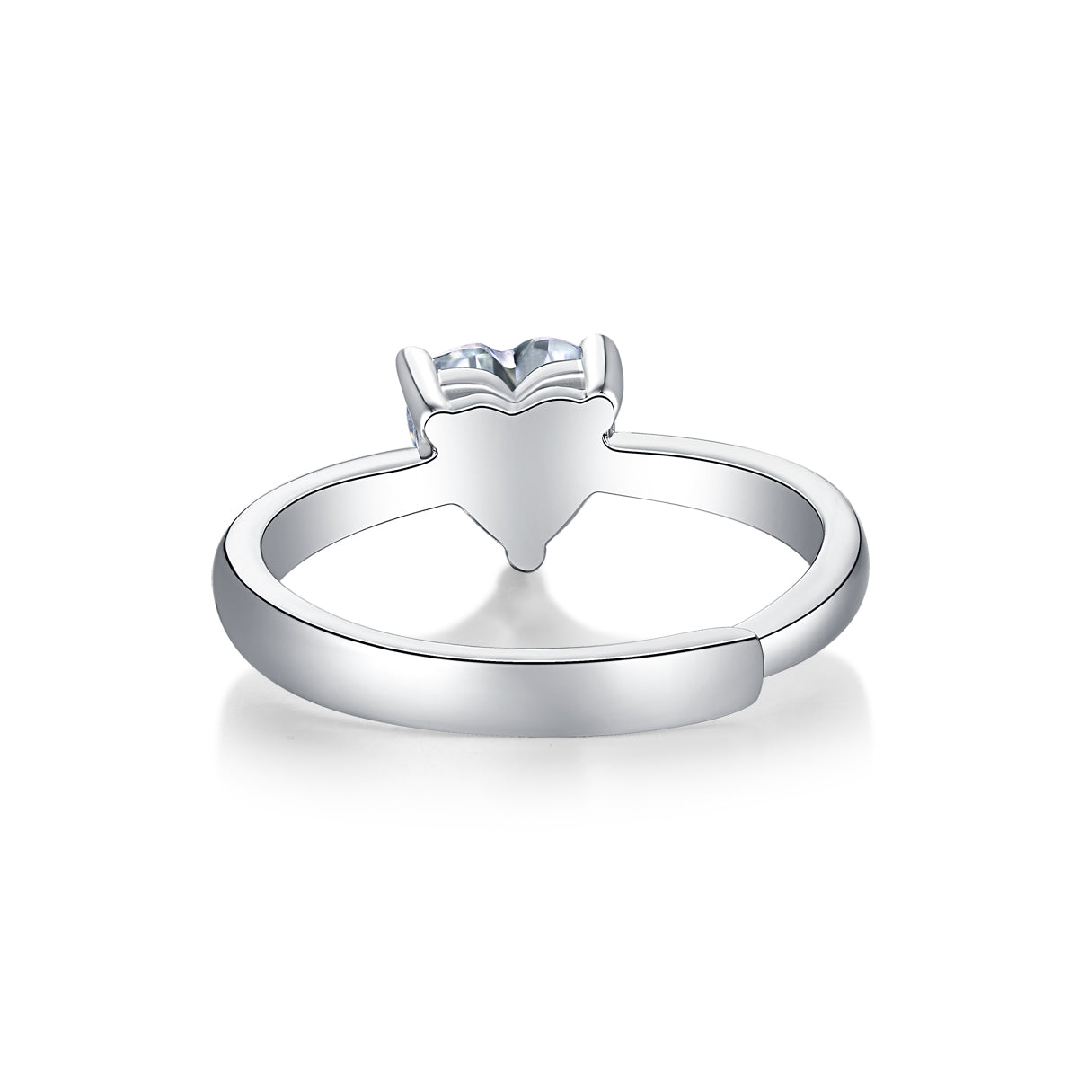Timeless Moissanite Ring - Heart-Shaped Center Stone in a Refined Setting
