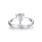 Timeless Moissanite Ring - Heart-Shaped Center Stone in a Refined Setting