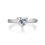 Minimalist Moissanite Heart Ring - Modern Elegance with a Dazzling Centerpiece