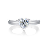 Minimalist Moissanite Heart Ring - Modern Elegance with a Dazzling Centerpiece