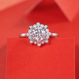 Polished Moissanite Ring - Starry Blossom Setting with a Timeless Appeal