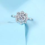 Elegant Moissanite Ring - Starry Blossom Design with a Radiant Sparkle
