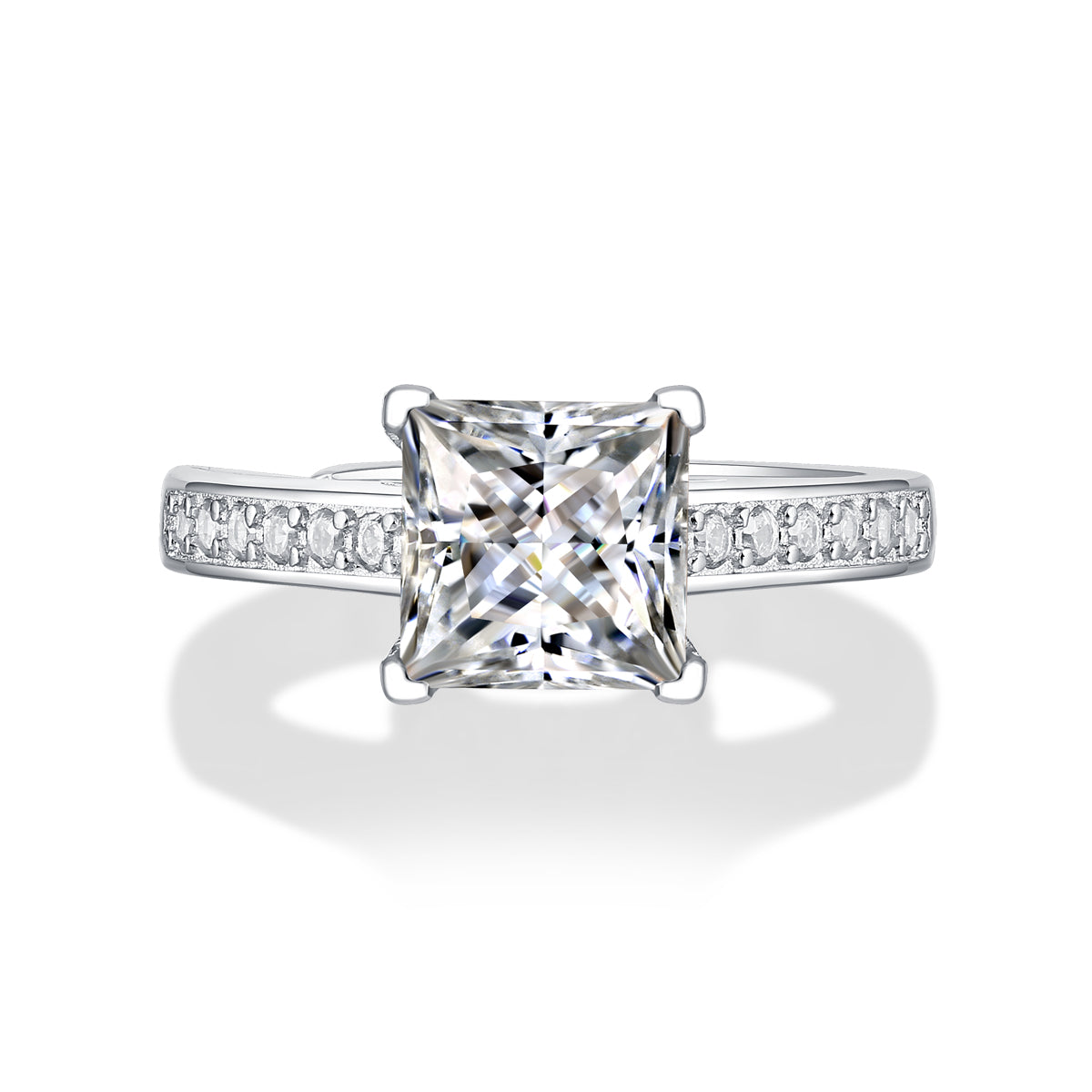Regal Reflection Moissanite Engagement Ring - Brilliant Cut Stone in Refined Band