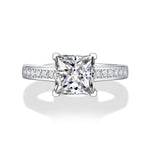 Regal Reflection Moissanite Engagement Ring - Brilliant Cut Stone in Refined Band