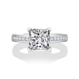 Regal Reflection Moissanite Engagement Ring - Brilliant Cut Stone in Refined Band