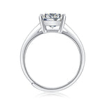 Classic Moissanite Engagement Ring - Polished Metal Band with Royal Elegance