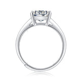 Classic Moissanite Engagement Ring - Polished Metal Band with Royal Elegance