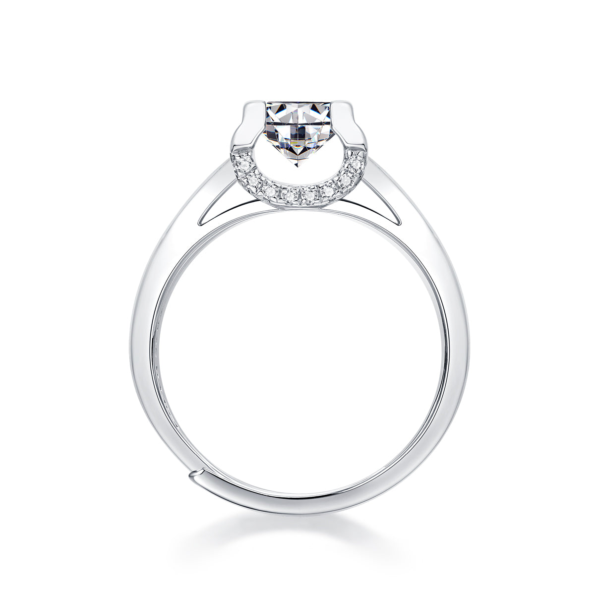 Minimalist Moissanite Ring - Sleek Band with a Dazzling Center Stone