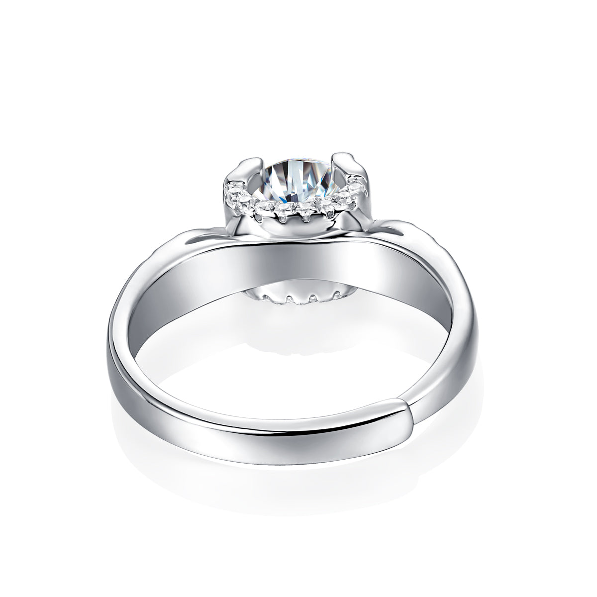 High-End Moissanite Ring - Regal Design with a Brilliant Centerpiece