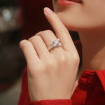 Diamond Tower Moissanite Ring - Elevated Center Stone in a Sleek Metal Setting