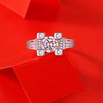 Modern Moissanite Ring - Sleek Metal Band with a Tower-Set Radiant Stone