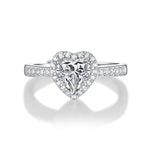 Sophisticated Moissanite Ring - Heart Center Stone with a Timeless Appeal