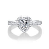 Sophisticated Moissanite Ring - Heart Center Stone with a Timeless Appeal