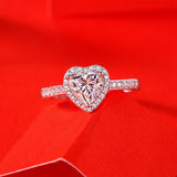 Refined Moissanite Heart Ring - Love-Inspired Design with a Polished Finish