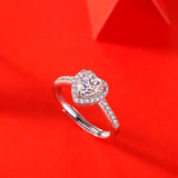 Brilliant Moissanite Heart Ring - Romantic Jewelry with a Sparkling Glow