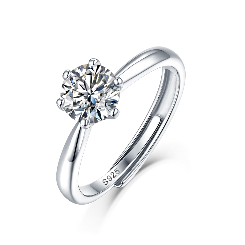 Moissanite Ring Six claws