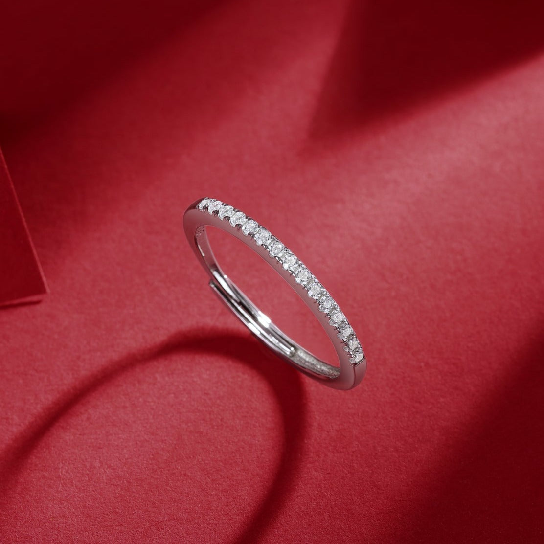 Women’s Moissanite Diamond Engagement Ring – Sterling Silver, White Gold Plated, Light Ring Design