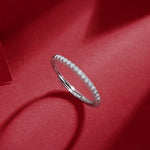 Women’s Moissanite Diamond Engagement Ring – Sterling Silver, White Gold Plated, Light Ring Design