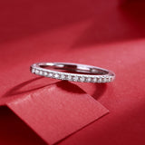 Light Ring Moissanite Diamond Engagement Ring – Lab-Grown, 18K White Gold Plated Sterling Silver