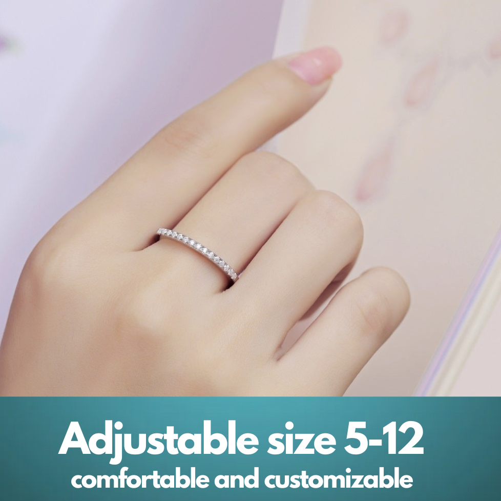 Moissanite Lab-Grown Diamond Engagement Ring for Women – 18K White Gold Plated S925 Sterling Silver