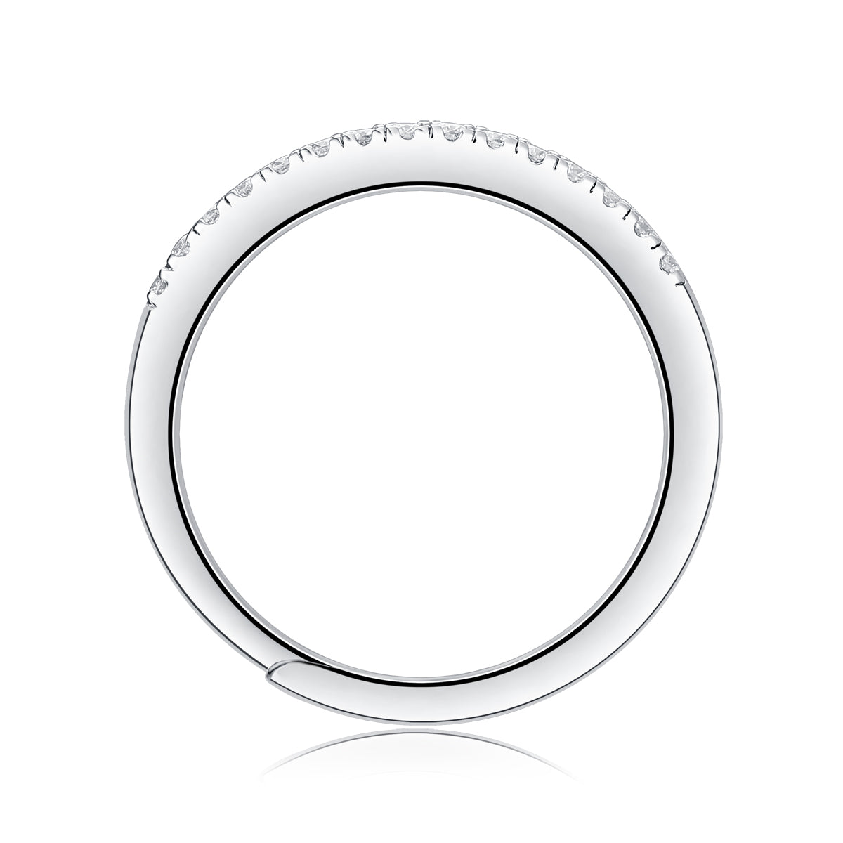 18K White Gold Plated Moissanite Ring – Lab-Grown Diamond, Elegant Light Ring Charm