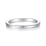 Lab-Grown Moissanite Light Ring Engagement Band – 18K White Gold Plated, Timeless Elegance