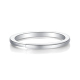 Lab-Grown Moissanite Light Ring Engagement Band – 18K White Gold Plated, Timeless Elegance