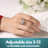 Moissanite Lab-Grown Diamond Engagement Ring for Women – 18K White Gold Plated S925 Sterling Silver