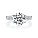 18K White Gold Plated Moissanite Ring – Lab-Grown Diamond, Elegant Diamond Planet Charm