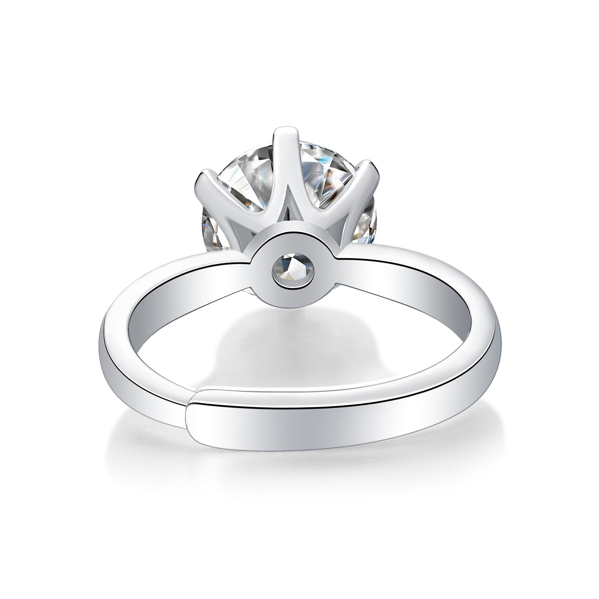 Lab-Grown Moissanite Diamond Planet Engagement Ring – 18K White Gold Plated, Timeless Elegance