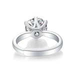 Lab-Grown Moissanite Diamond Planet Engagement Ring – 18K White Gold Plated, Timeless Elegance