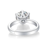 Lab-Grown Moissanite Diamond Planet Engagement Ring – 18K White Gold Plated, Timeless Elegance