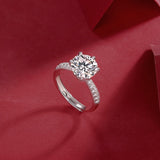 Women’s Moissanite Diamond Engagement Ring – Sterling Silver, White Gold Plated, Diamond Planet Design