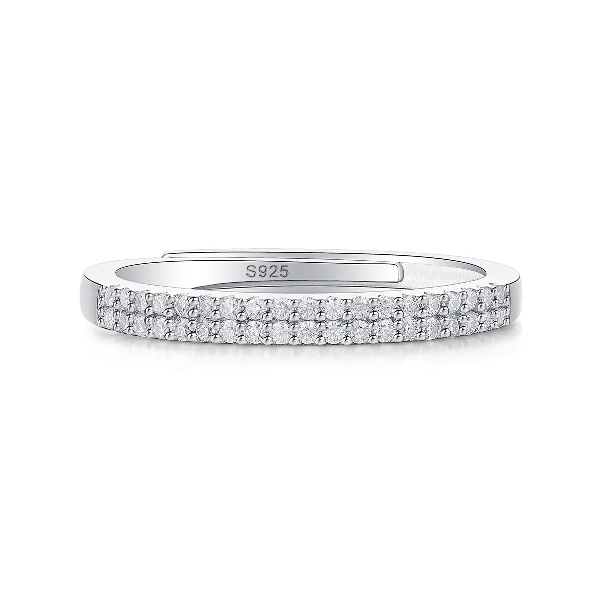 18K White Gold Plated Moissanite Ring – Lab-Grown Diamond, Elegant Star Trek-Inspired Style