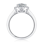 Sterling Silver Quadro Moissanite Engagement Ring – Women’s Jewelry, White Gold Plated