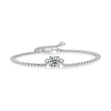 Sterling Silver Dream Moissanite Bracelet – Women’s Jewelry, White Gold Plated