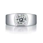 18K White Gold Plated Moissanite Ring – Lab-Grown Diamond, Elegant Perfecto Style