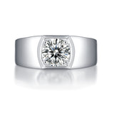18K White Gold Plated Moissanite Ring – Lab-Grown Diamond, Elegant Perfecto Style