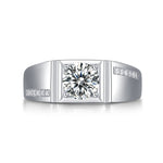 Lab-Grown Moissanite Grand Style Ring – 18K White Gold Plated, Classic and Sophisticated
