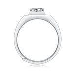 Grand Style Moissanite Ring – S925 Sterling Silver, White Gold Plated, Luxury Men’s Jewelry
