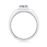 Grand Style Moissanite Ring – S925 Sterling Silver, White Gold Plated, Luxury Men’s Jewelry