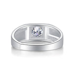 Men’s 18K White Gold Plated Moissanite Ring – Lab-Grown Diamond, Grand Style Elegance