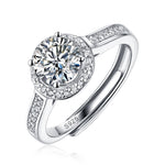 Moissanite lab-grown Diamond Engagement Ring for women - 18K White Gold Plated S925 Sterling Silver - Diamond Tale - 1