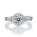 Lab-Grown Moissanite Diamond Tale Engagement Band – 18K White Gold Plated, Romantic and Elegant