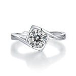 Love Essence Moissanite Engagement Ring - Radiant Stone in a Refined Metal Band
