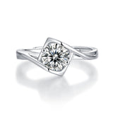 Love Essence Moissanite Engagement Ring - Radiant Stone in a Refined Metal Band